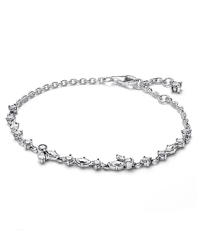 Pandora Cubic Zirconia Sparkling Herbarium Cluster Chain Bracelet