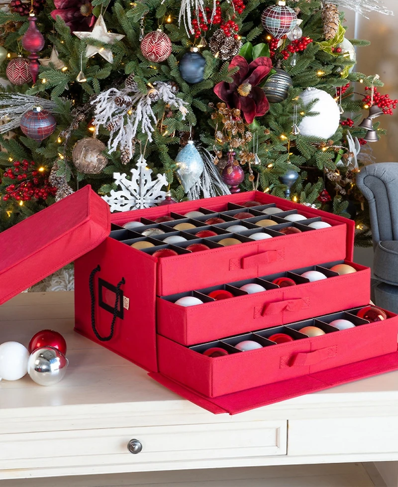 Santa's Bag Christmas Ornament Storage Box with Drawers