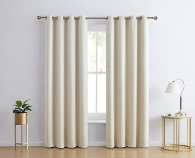 Hlc.Me Laurance Full Shaded Blackout Curtains Thermal Insulation Light Blocking Home Theater Grommet Window Drapery Basement Curtains Set Of 2