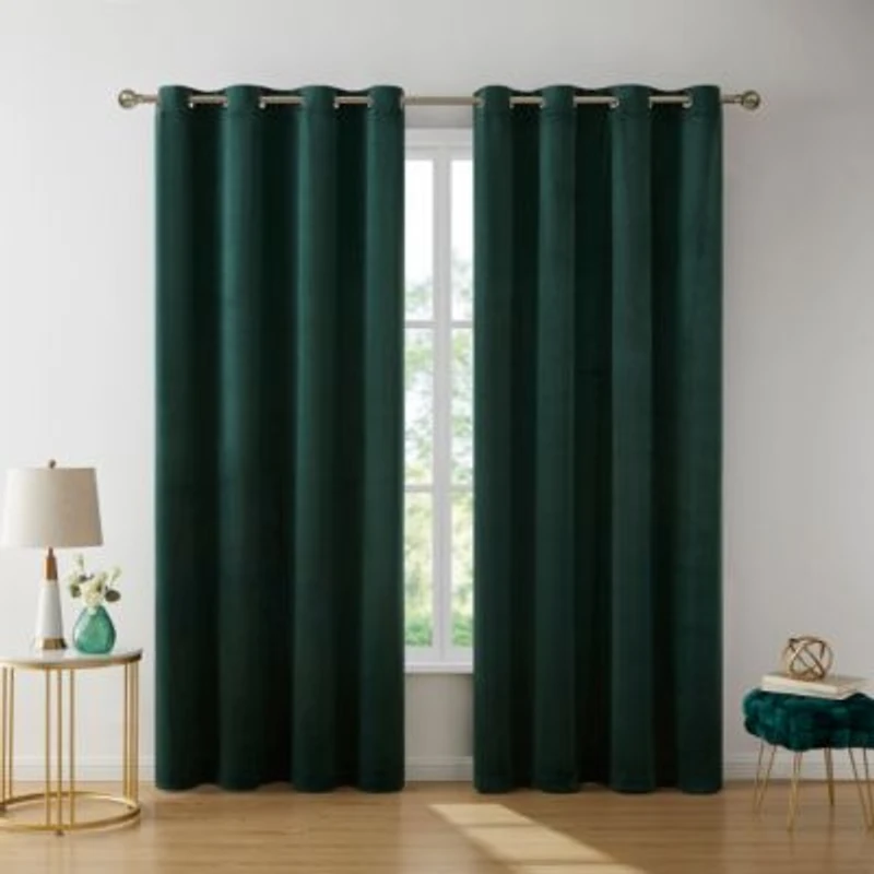 Hlc.me Sawyer Premium Luxurious Lush Velvet Soft Light Filtering Grommet Window Curtains