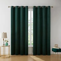 Hlc.me Sawyer Premium Luxurious Lush Velvet Soft Light Filtering Grommet Window Curtains