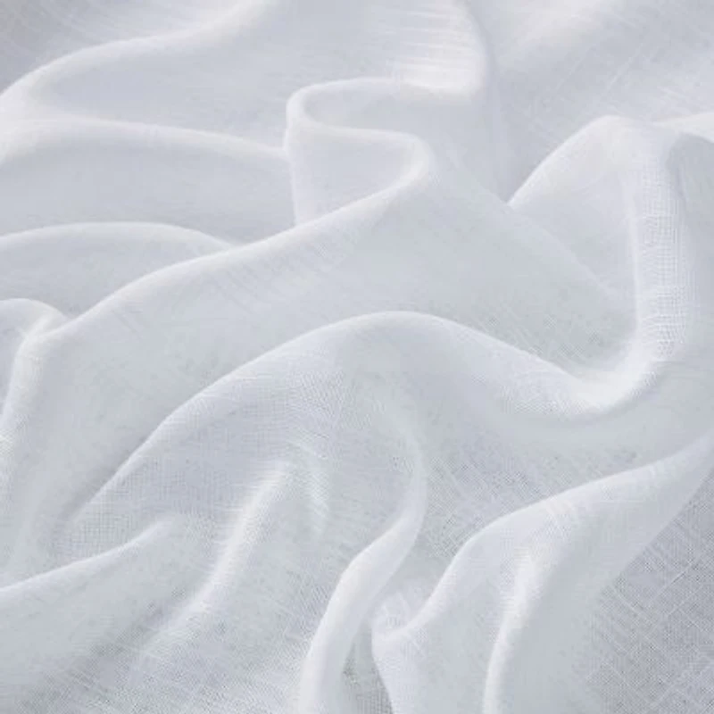 Abbey Faux Linen Textured Semi Sheer Privacy Sun Light Filtering Transparent Window Grommet Long Thick Curtains Drapery Panels For Bedroom Living Room 2 Panels