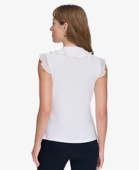 Tommy Hilfiger Women's Ruffled Mixed-Media Top