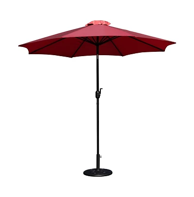 Bali Patio Umbrella With Base - 9' Polyester 30+ Uv Protection Waterproof Cement 1.5" Diameter Aluminum Pole