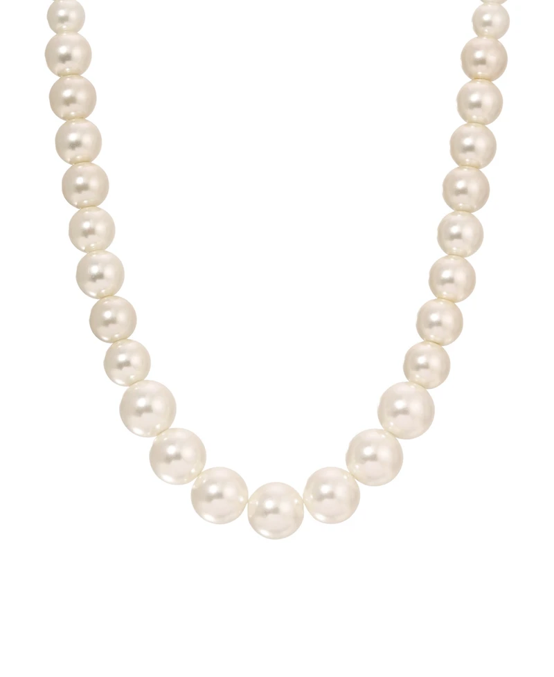 2028 Glass Imitation Pearl Graduated Strand Necklace