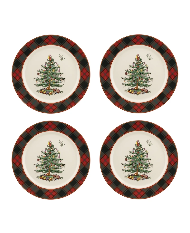 Spode Christmas Tree Tartan 9-Piece Hot Chocolate Set