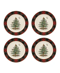 Spode Christmas Tree Tartan 9-Piece Hot Chocolate Set