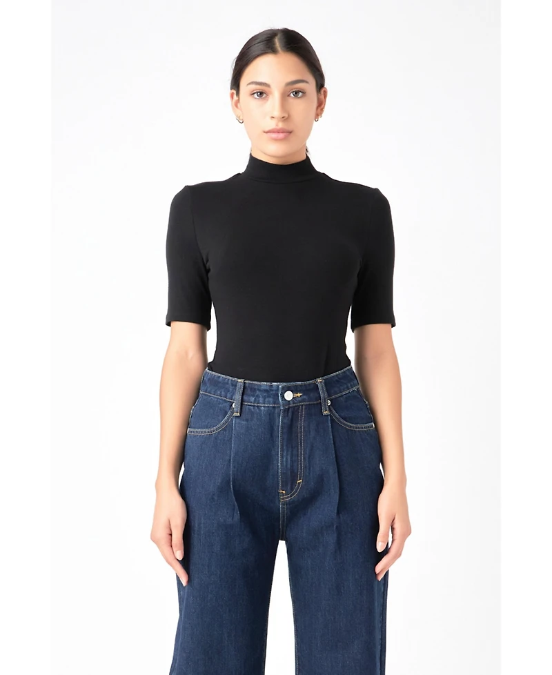 Women's Soft Mock Neck Bodysuit