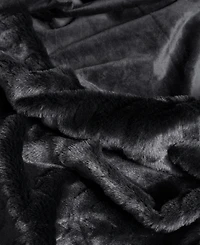Lucky Brand Embossed Cable Faux Fur Throw, 50" x 70"