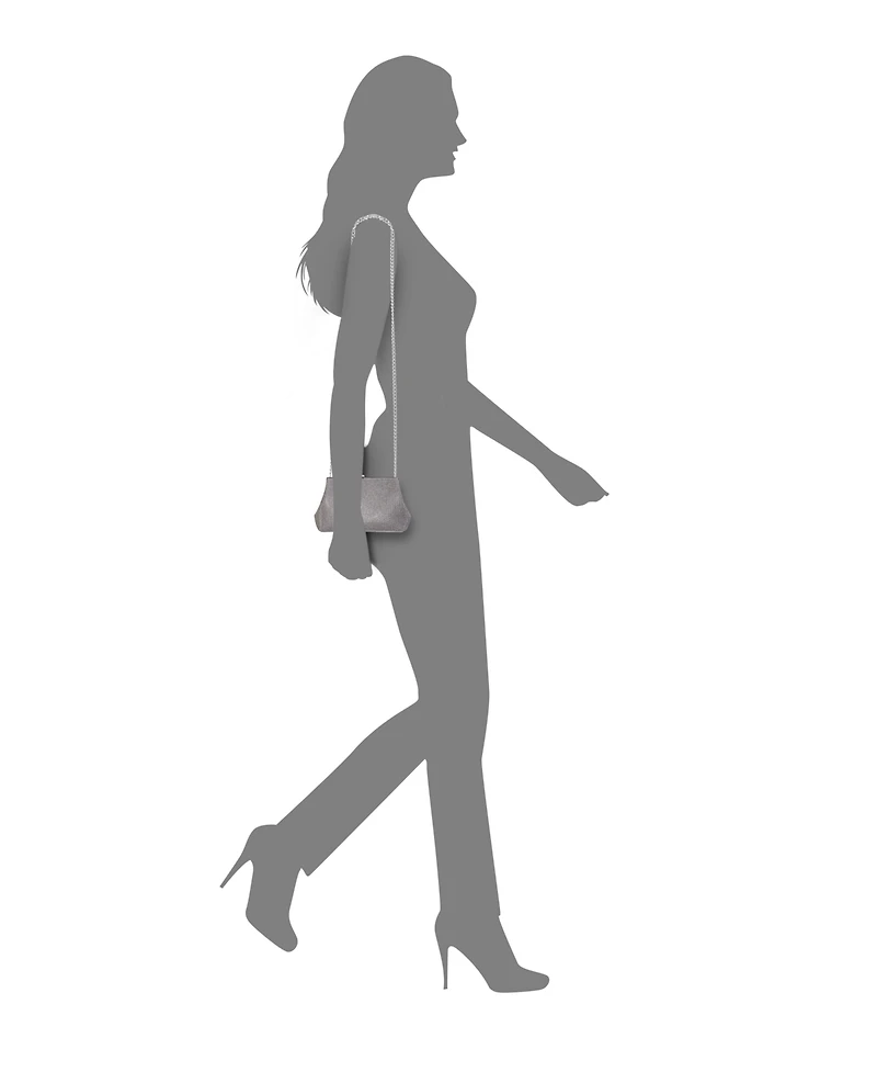 Nina Metallic Fabric Frame Clutch