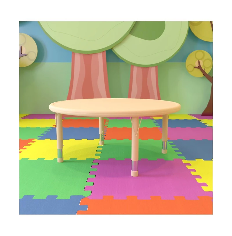 45" Round Plastic Height Adjustable Activity Table
