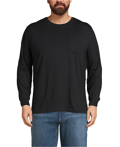 Lands' End Big & Tall Super-t Long Sleeve T-Shirt with Pocket