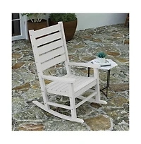 Fielder Contemporary Rocking Chair, All-Weather Hdpe Indoor/Outdoor Rocker