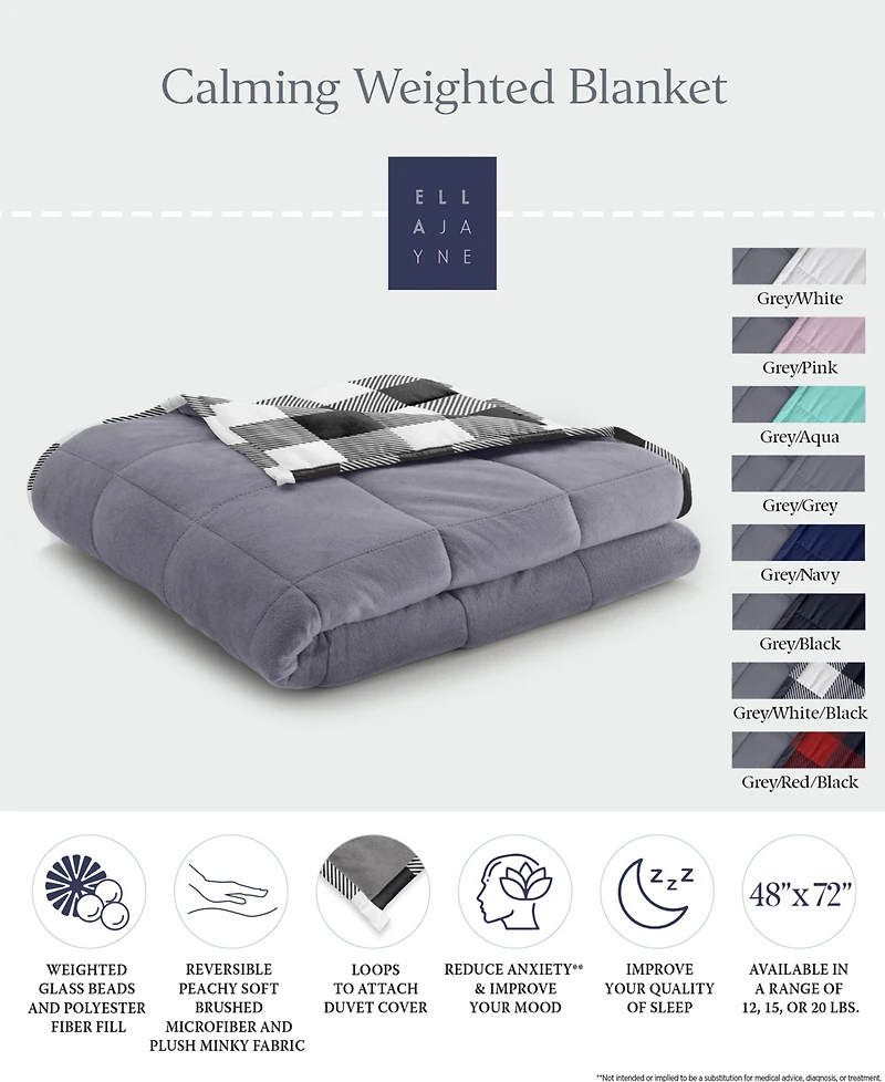 Ella Jayne Reversible Anti-Anxiety 15lb Weighted Blanket