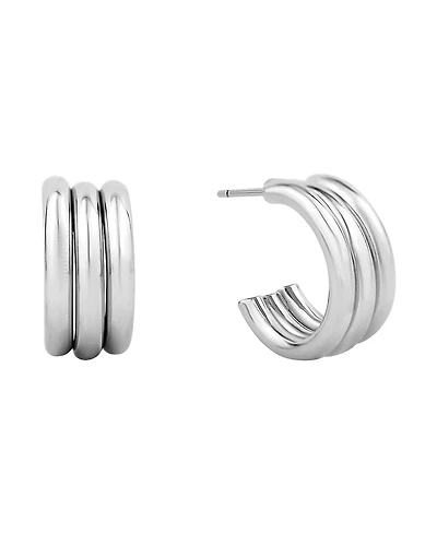 And Now This Silver-Plated or 18K Gold-Plated C Hoop Earring