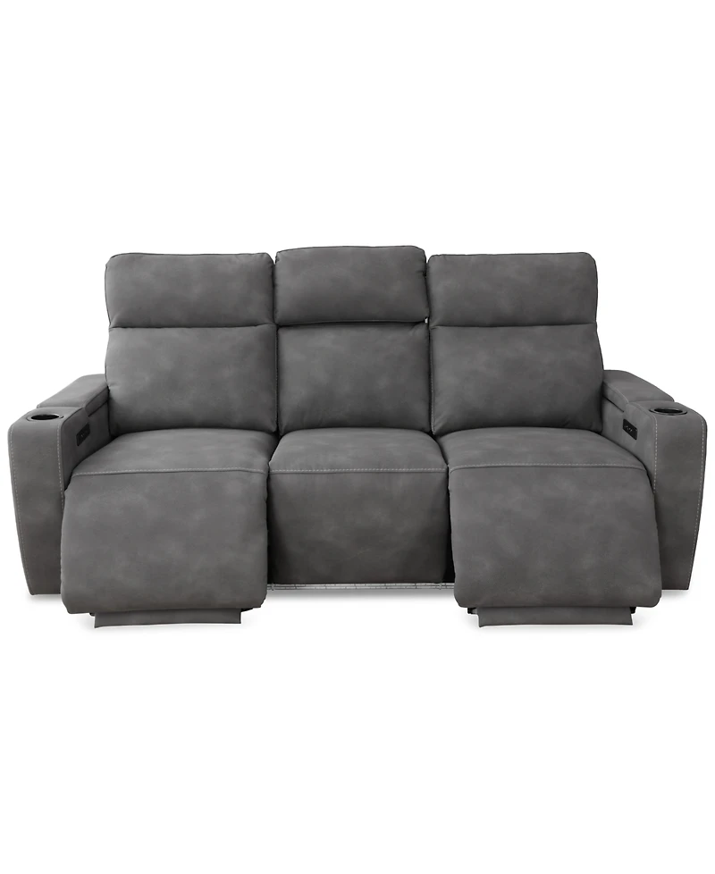 Greymel 84" Zero Gravity Fabric Sofa with Power Headrests, Created for Macy's