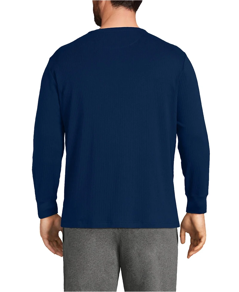 Lands' End Big & Tall Knit Rib Pajama Henley T-Shirt