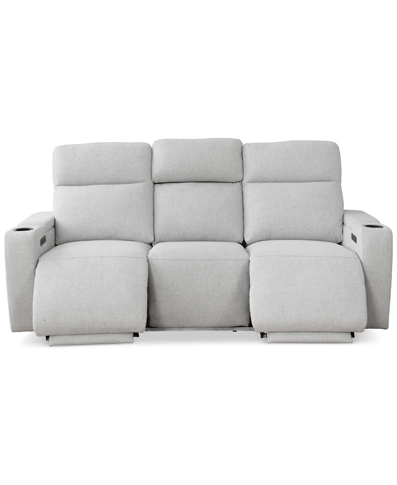 Greymel 84" Zero Gravity Fabric Sofa with Power Headrests, Created for Macy's