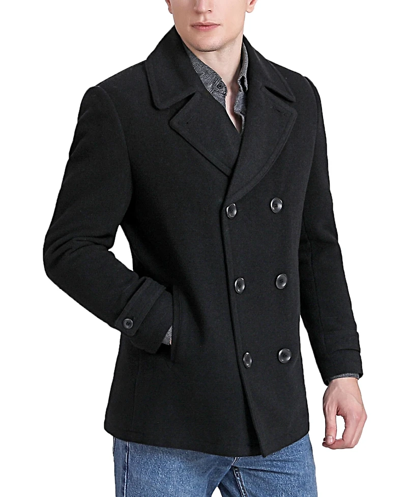 Landing Leathers Men Wool Blend Pea Coat