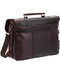 Mancini Men's Buffalo Double Compartment Briefcase for 15.6" Laptop , Tablet