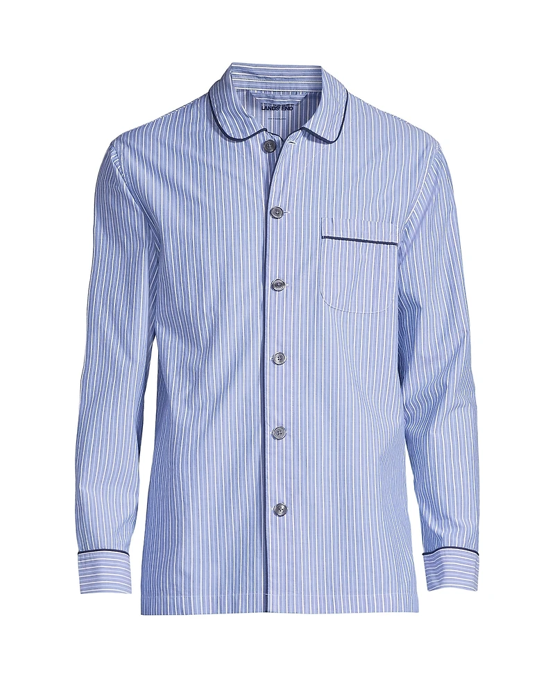 Lands' End Big & Tall Poplin Pajama Shirt