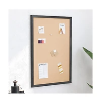 Cristal Cork Display Board With Wooden Frame And Push Pins