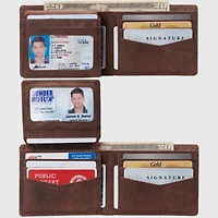 Alpine Swiss Mens Genuine Leather Rfid Safe Bifold Wallet Passcase 2 Id Windows