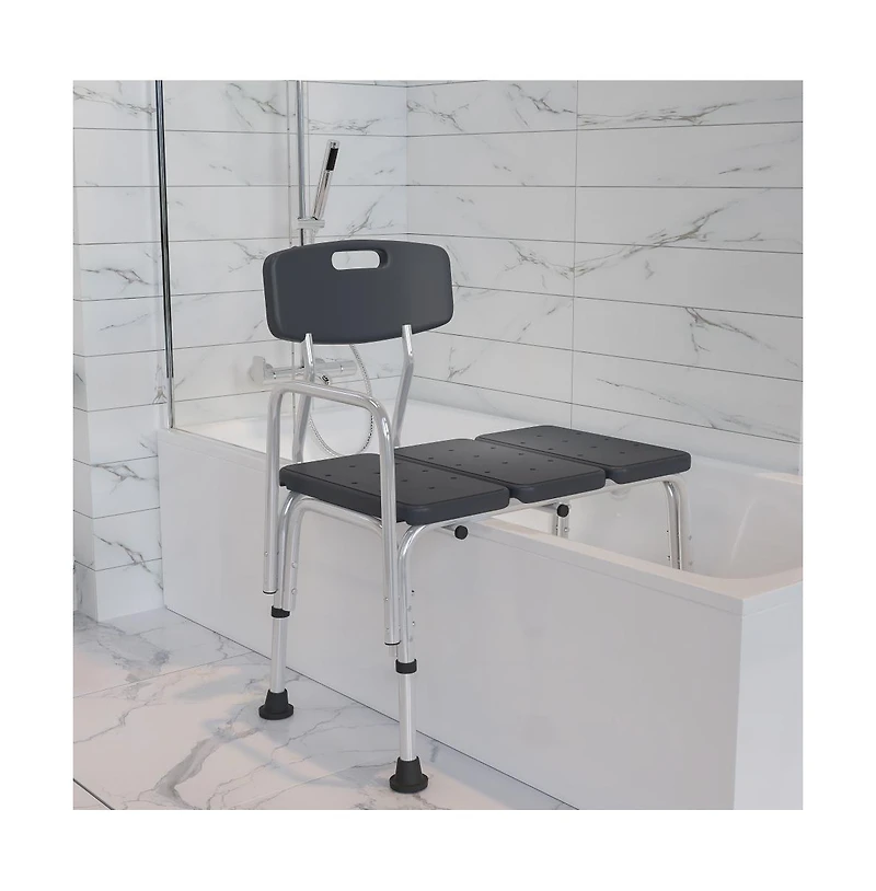 300 Lb. Capacity Adjustable Bath & Shower Medical Transfer Bench Chair