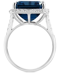 Effy Amethyst (10-3/4 ct. t.w.) & Diamond (3/8 Halo Ring 14k Gold (Also available Citrine, London Blue Topaz, Green Quartz Black Ony