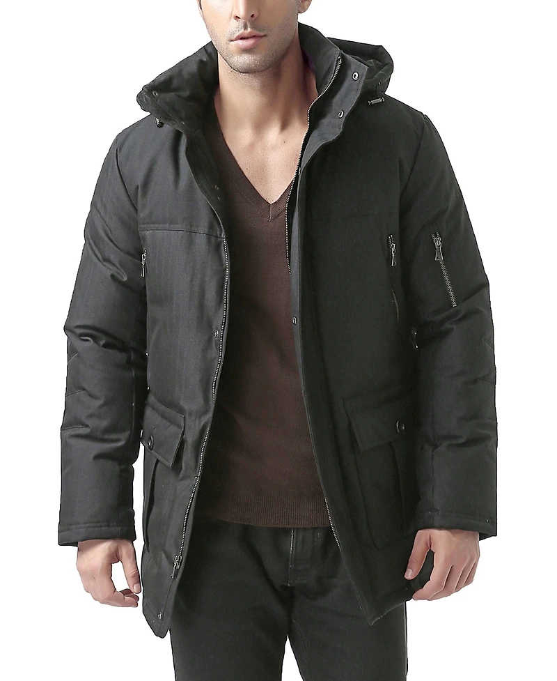 Moderm Men Hooded Down Parka Winter Coat