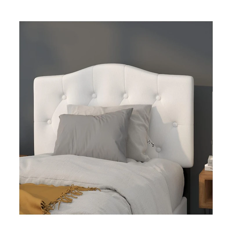 Arched Twin Button Tufted Upholstered Headboard