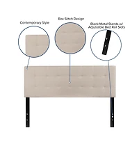 Quilted Tufted Queen Upholstered Headboard