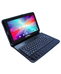 New Linsay 10.1" Tablet Octa Core 128GB Exclusive Luxury Black Crocodile Keyboard Android 14
