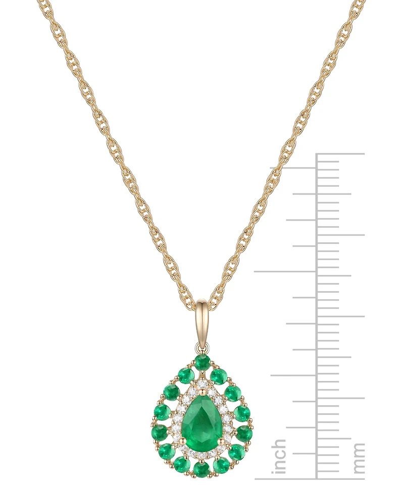 Sapphire (1-1/2 ct. t.w.) & Diamond (1/10 Teardrop 18" Pendant Necklace 14k Gold (Also Emerald and Ruby)