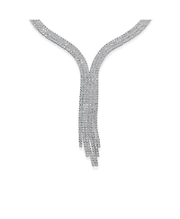 Bling Jewelry Art Deco-Inspired Y Fringe Tassel Statement Collar Necklace Cubic Zirconia Cz