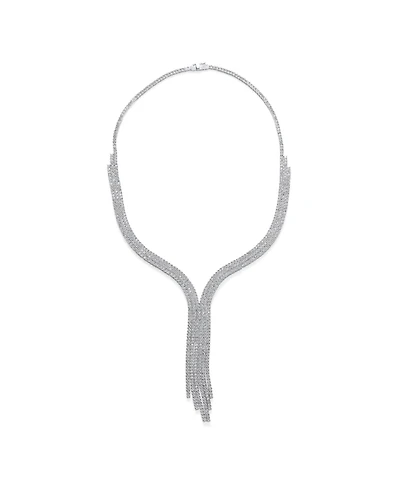 Bling Jewelry Art Deco-Inspired Y Fringe Tassel Statement Collar Necklace Cubic Zirconia Cz