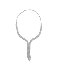 Bling Jewelry Art Deco-Inspired Y Fringe Tassel Statement Collar Necklace Cubic Zirconia Cz