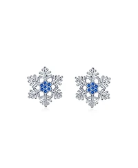 Bling Jewelry Petite Holiday Cz Cubic Zirconia Snowflake Stud Earrings Sterling Silver