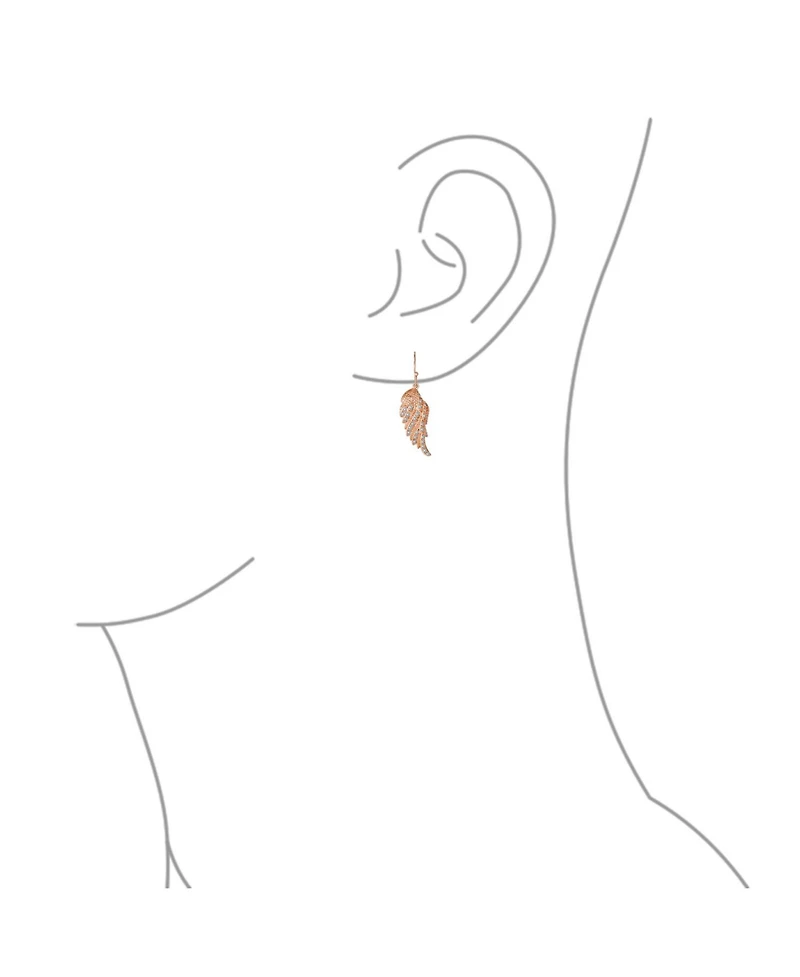 Bling Jewelry Heavenly Spiritual Symbol Cubic Zirconia Pave Cz Guardian Angel Wing Feather Lever back Dangle Earrings Sterling Silver French Wire
