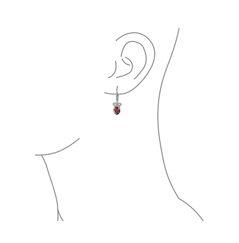 Bling Jewelry Cubic Zirconia Cz Accent Ribbon Bow Oval Drop Chandelier Earrings For Women Lever back