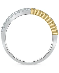Igi Certified Diamond Bezel & Prong-Set Band (1/4 ct. t.w.) 14k Two-Tone Gold