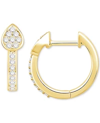 Diamond Teardrop Cluster Small Hoop Earrings (1/5 ct. t.w.) in 10k Gold