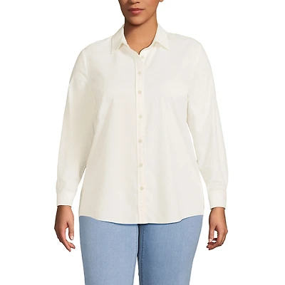 Lands' End Women's Plus Pinwale Cord Long Sleeve Shirt