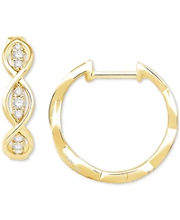 Diamond Oval Openwork Hoop Earrings (1/6 ct. t.w.) in 10k Gold