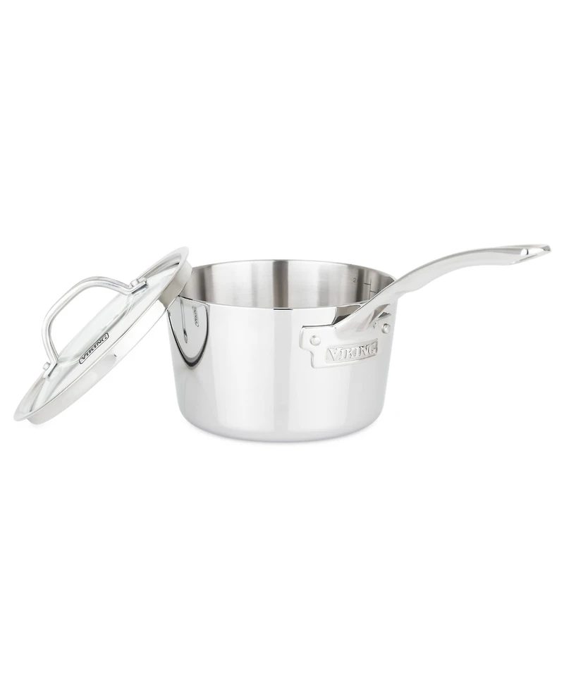 Viking Contemporary 3-Ply Stainless Steel 2.4-Quart Sauce Pan with Glass Lid