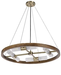 13" Height Wood and Metal Chandelier