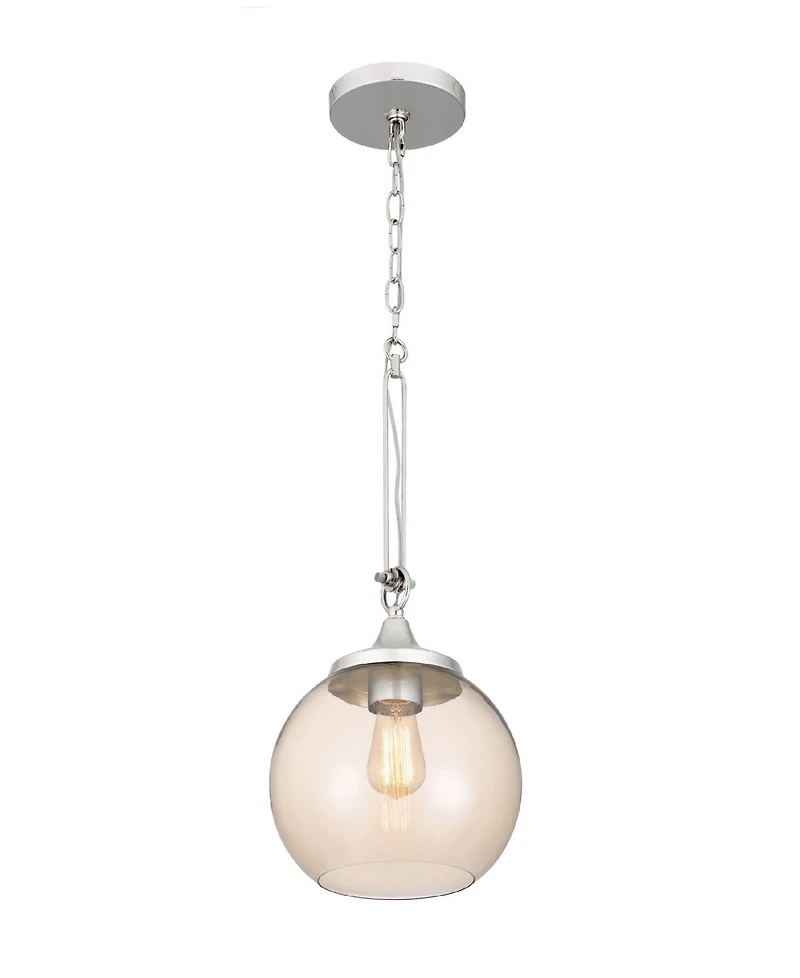 24" Height Metal Pendant with Smoke Glass Shade