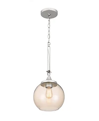 24" Height Metal Pendant with Smoke Glass Shade