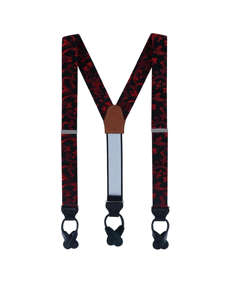 Trafalgar Men's Christian the Romantic Brocade Silk Button End Suspenders