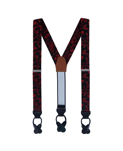 Trafalgar Men's Christian the Romantic Brocade Silk Button End Suspenders